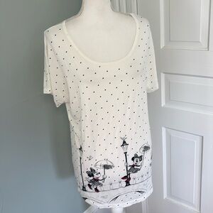 Disney Parks Women's Large Minnie Mouse Dancing In‎ The Polka Dots T-Shirt